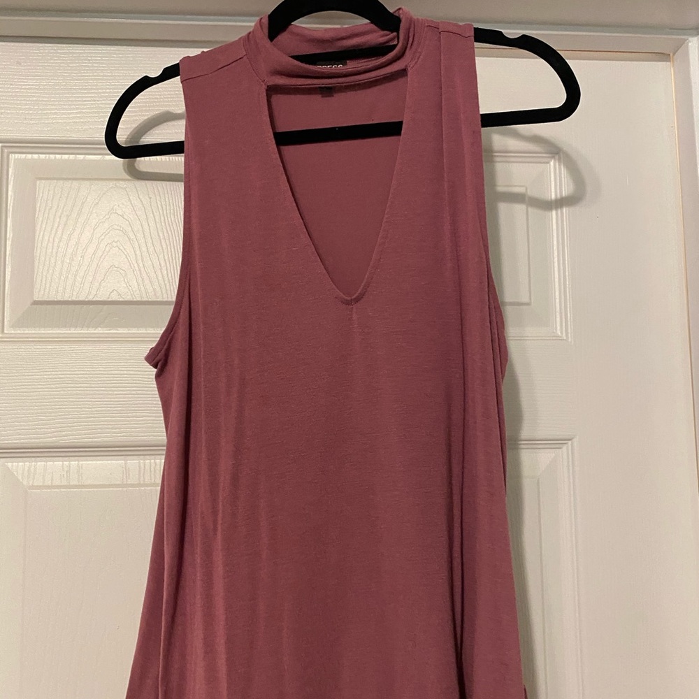 Express - Burnt Maroon Tank Top with cut out